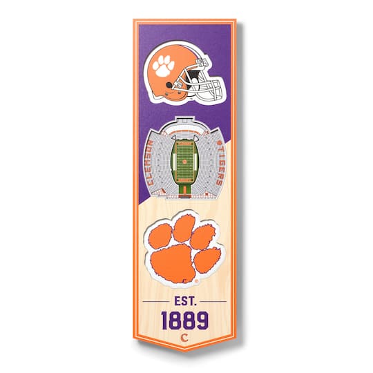 You the Fan Officially Licensed NCAA 6" x 19" 3D Stadium Banner - Clemson Tigers